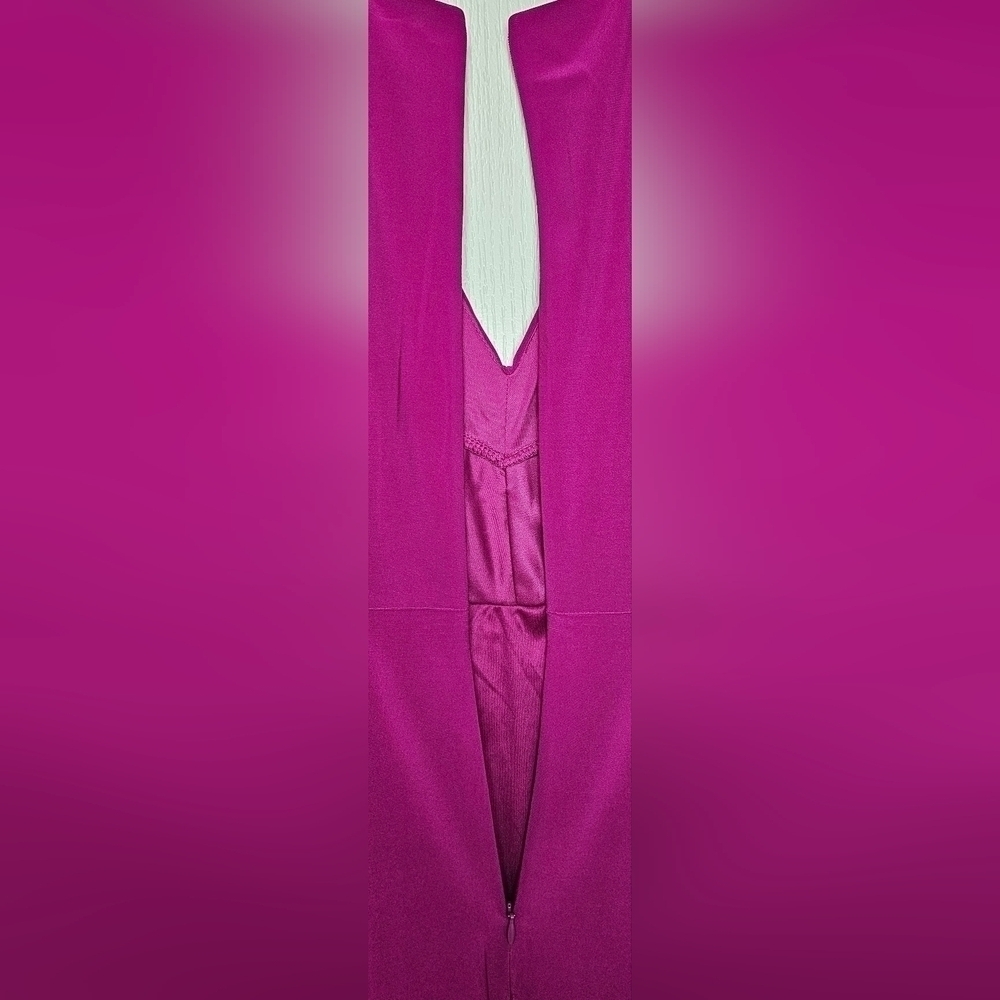 NWOT Eliza J Ruched Long Sleeve Sheath Dress sz 2 MAGENTA - Picture 5 of 7